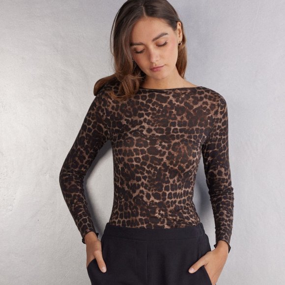 Intimissimi Ultralight w/ Cashmere tops (navy, black, prince of wales, leopard) - Picture 3 of 10